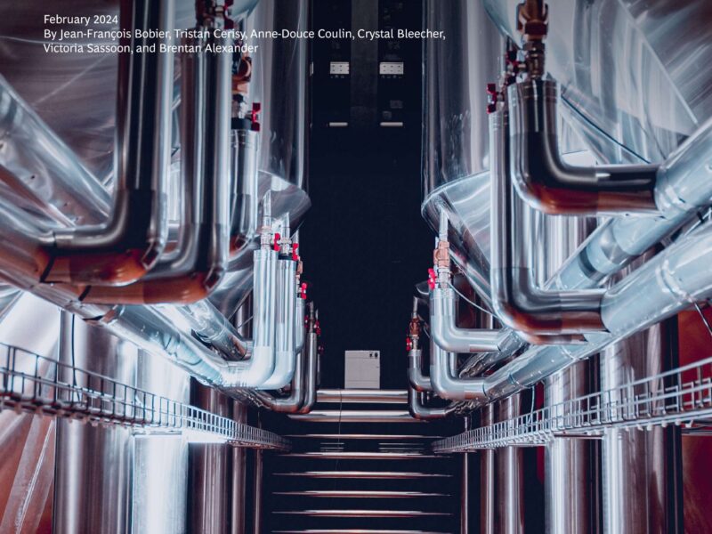 Large scale cylinders and pipes representing biotechnological processes