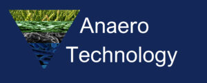 Anaero Technology Ltd logo. White font on dark blue background.